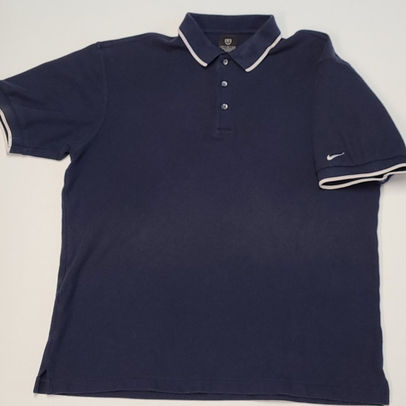 Nike Other - Nike Golf Shirt Mens L Polo Navy Short Sleeve Pique Polo